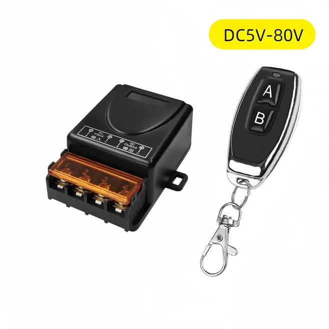 펌프용 무선 리모컨 스위치 고출력 RF 릴레이 리시버 램프 LED 100m 범위 433Mhz 30A DC 12V 24V 48V 72V, 01 빠른, 03 1 Receiver 1 Remote