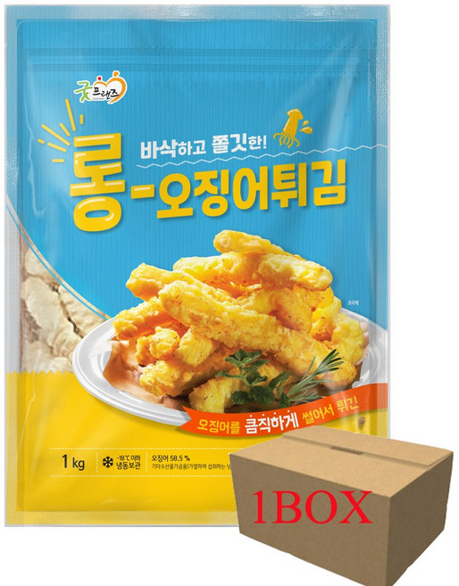 굿프랜즈 롱오징어튀김 1box (1kg x8), 1kg, 8개