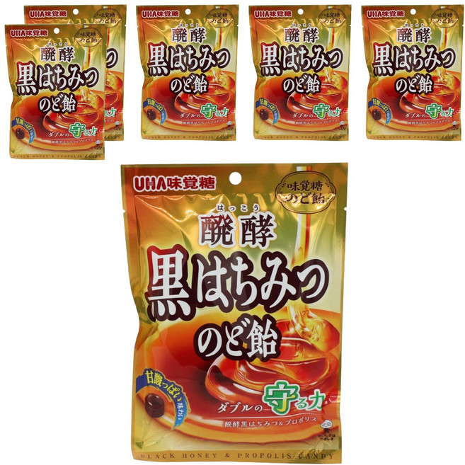 UHA味覺糖 發酵黑蜜潤喉糖, 6個, 80g