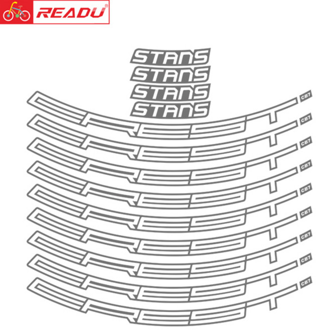 READU 산악 휠 스티커 MTB 자전거 데칼 자전거 림 스티커 액세서리 CB7, 03 27.5er bright white, 1개