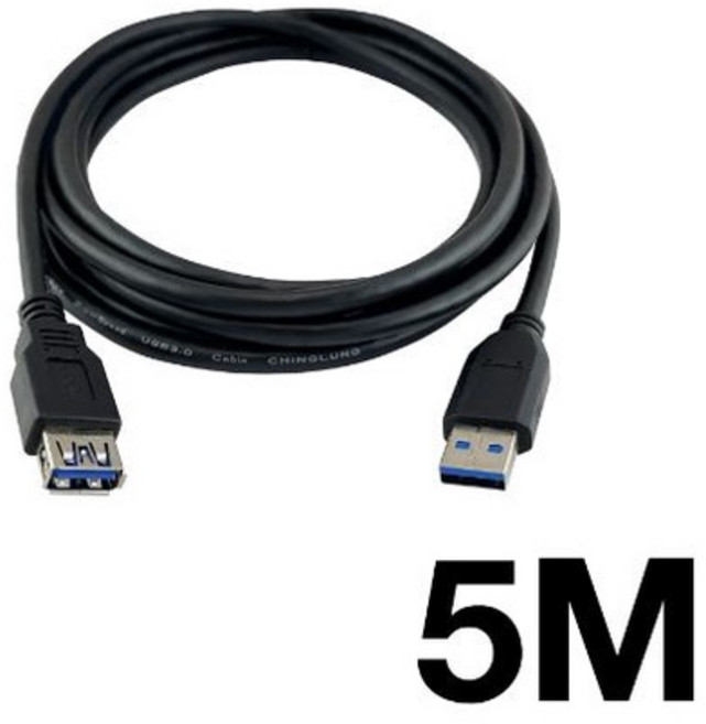 寶利威爾 USB 公對母 高速延長線 1M, 1個, 5米-500公分-(黑色)