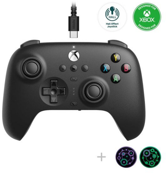 Xbox Series XS One 및 Windows용 8Bitdo 얼티밋 유선 컨트롤러 홀 효과 조이스틱 업데이트 뒷면 버튼이 있는 PC 게임용 게임 패드 트리거 진동 공식 라, ALPS Joystick, White, 1개