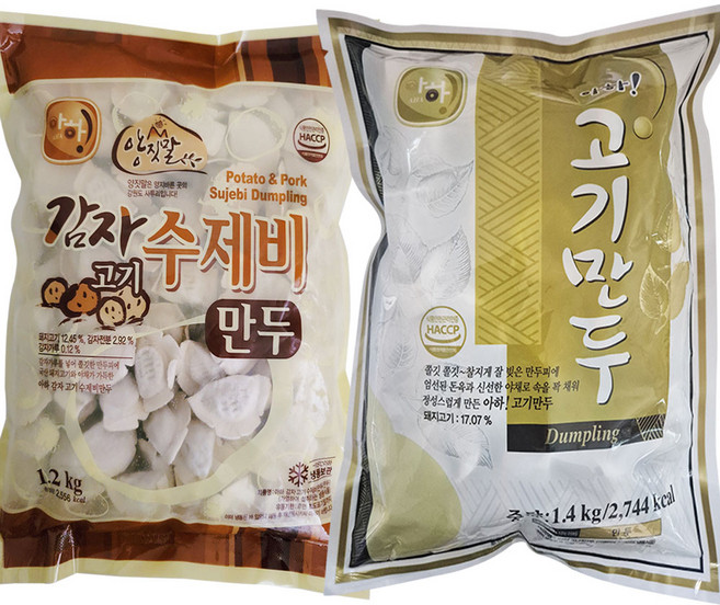 아하 떡국에 어울리는 (감자수제비1.2kg + 고기1.4kg)만두 21호 선물세트, 1세트, 2.6kg