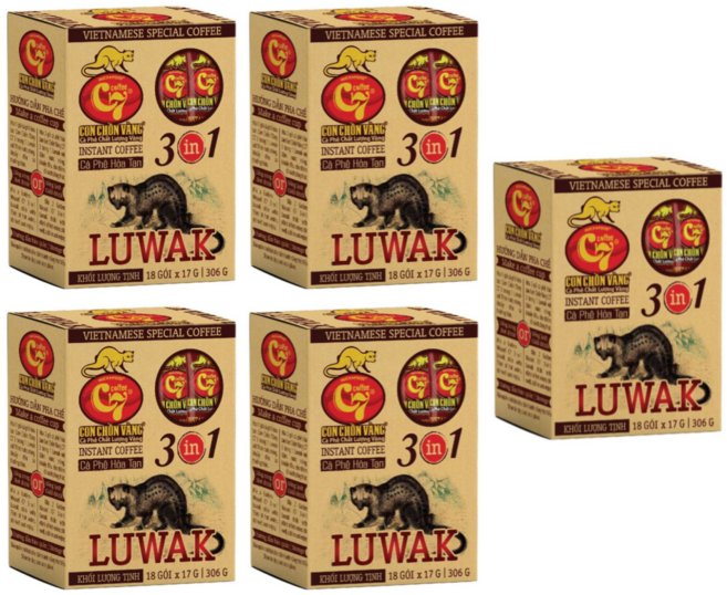 베트남 루왁 Luwak 3in1 C7 골드 커피 18봉 x 10박스, 17g, 18개입, 5개