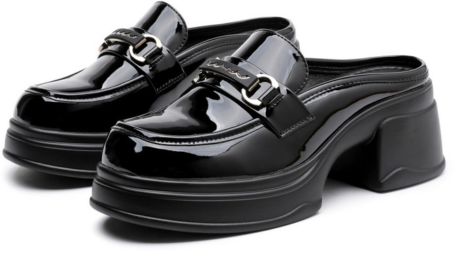 인디언 에나멜 미들 힐 페니 로퍼 6cm 5009