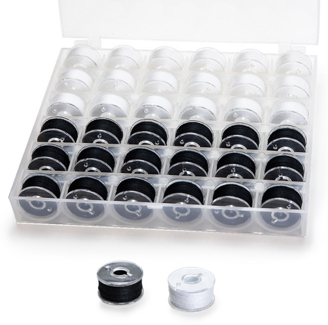 올맘 가정용 미싱 보빈 밑실 실패 재봉실 재봉사, 흑백, 1세트