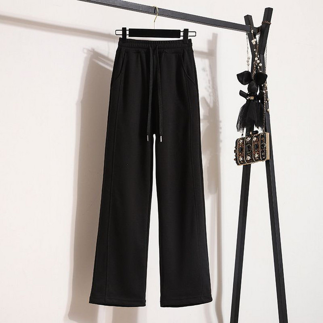 FANSYLI 봄여름 댄스 바지 여성 면 스판 밴딩 스트레이트 팬츠 패션 피트니스 스포츠 댄스 바지 W2502F25