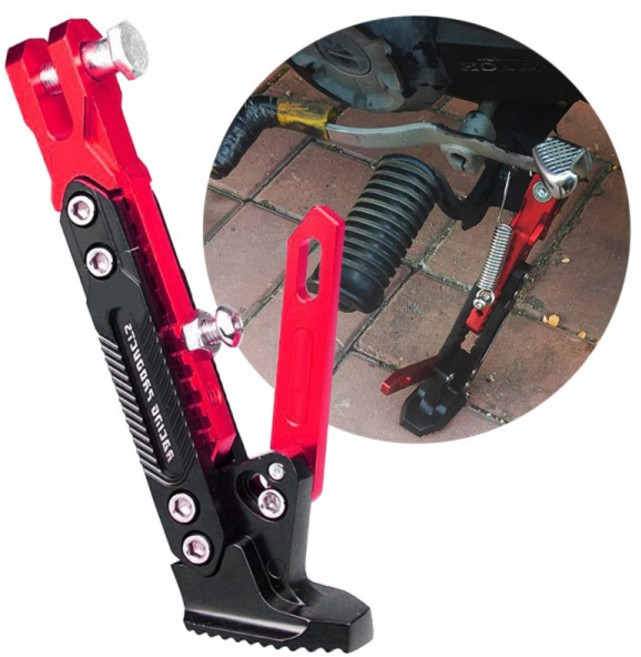 Universial 오토바이 주차 킥 스탠드 Cnc 알루미늄 Kove 450 Rally Triumph Bobber Trident 660 용 조절 가, 07 파란, 1개