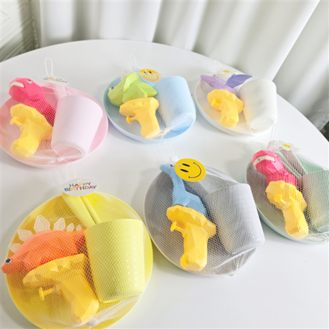 토이랄라 (5P) 공룡물총 이케아 파스텔 유아 식기세트 키즈 구디백 어린이집 유치원 답례품 생일선물, 데이지, 1개