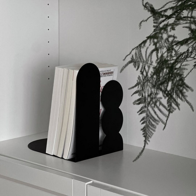 아르킨 윌로우 북앤드 책꽂이 책상 오브제 데스크테리어, 누아르블랙