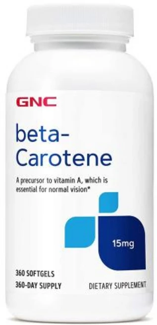 GNC 베타-카로틴 15mg 글루텐 프리 무설탕 소프트젤, 360정, 1개 - 쿠팡