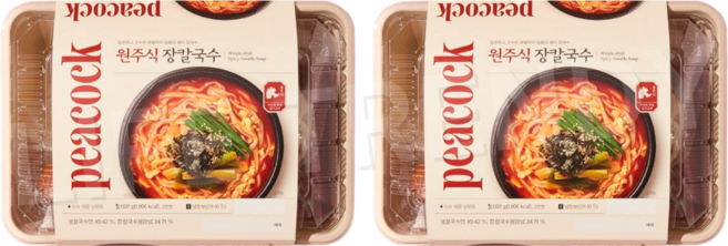 피코크 원주식 장칼국수, (매장정품) 피코크 원주식 장칼국수 607g 2개 캠핑, 607g, 2개