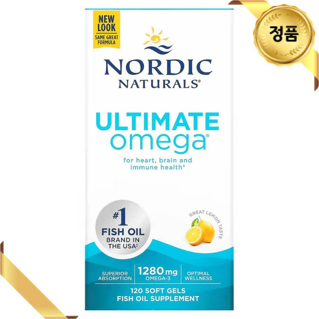 노르딕 내추럴 울티메이트 오메가 레몬 640 mg 소프트젤 120알, 120정, 1개 - 쿠팡