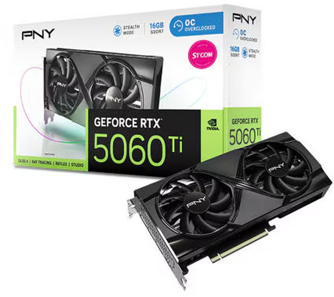 PNY Geforce RTX 5060 Ti OC D7 16GB Dual Fan 그래픽카드 VGA STCOM