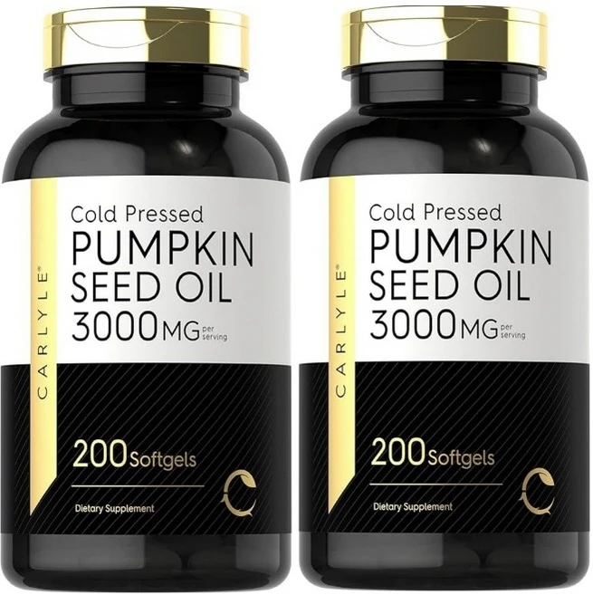 Carlyle Pumpkin Seed Oil 칼라일 엑스트라 버진 펌킨 씨드 오일 2000mg 200소프트젤, 2개, 200정 - 쿠팡