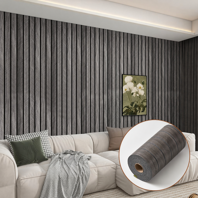 레디보드 인테리어 템바보드 시트지 60cm x 3m, 그레이