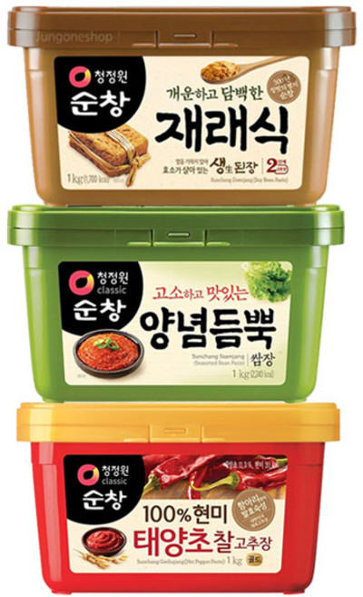 청정원 순창 태양초 찰고추장 1kg+재래식 생된장 1kg+양념듬뿍 쌈장 1kg, 3개, 1kg