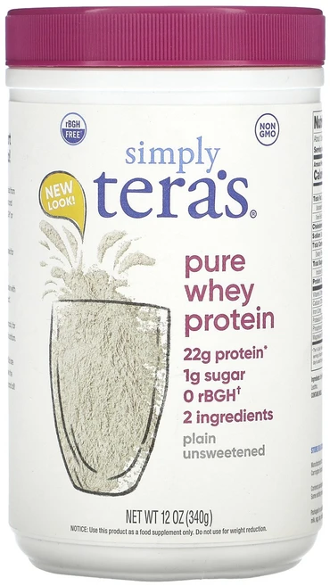 Simply Tera's Pure Whey Protein Plain Unsweetened 12 oz 340 g, Simply Tera's, Pure Whey Prote, 340g, 1개 - 쿠팡