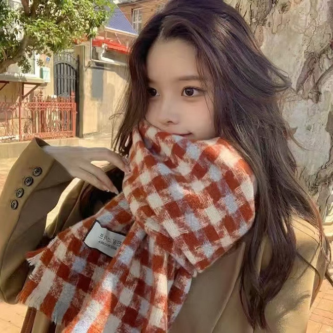 소울린느 진심 하운드투스 체크 목도리 머플러 (4colors)
