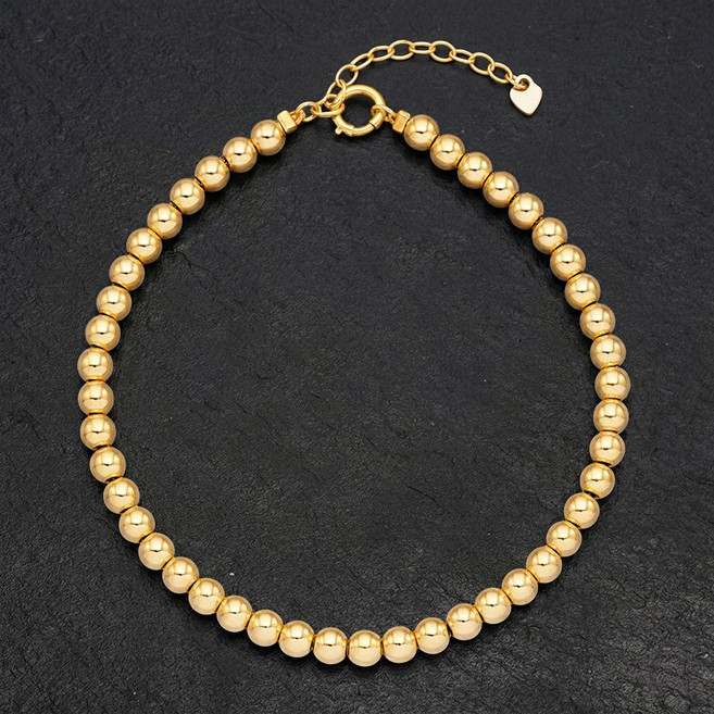 에바주얼리 14k Gold Filled 통통 골드 볼 로즈골드 팔찌 5mm 6mm