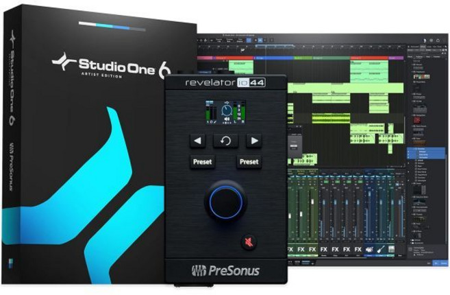 내장 믹서와 사용하기 쉬운 효과 사전 설정 Studio One DAW 녹음 소프트웨어가 포함된 음악 제작 및 스트리밍을 위한 PreSonus Revelator io44 USB, Revelator io44 USB-C Interface, Revelator io44 USB-C Interface