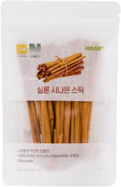 [네이스팜] 실론시나몬스틱 50g(스리랑카 시나몬 최상위 ALBA등급 계피스틱 시나몬스틱), 1개, 50g