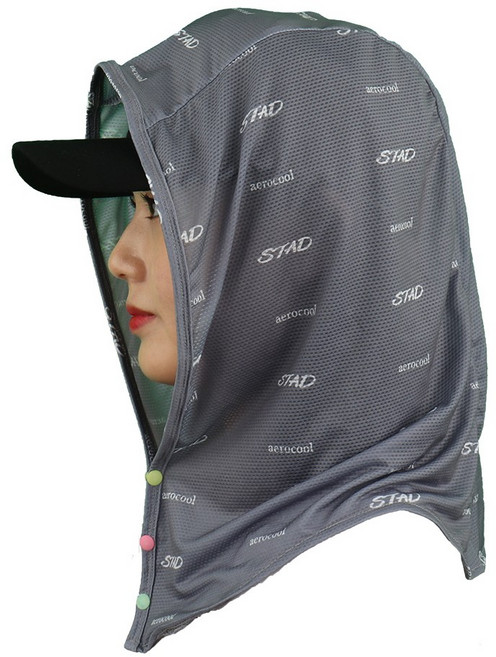 스타드 후드형 얼굴 햇빛가리개, 회색, 1개