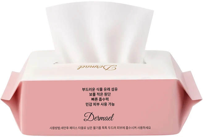 더마엘 저자극 일회용 페이스타올, 1개, 70매입 - 쿠팡