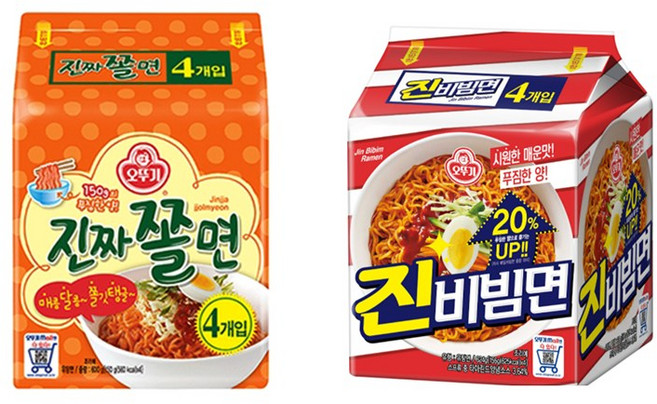 오뚜기 진비빔면 8개입+진짜쫄면 4개입, 12개