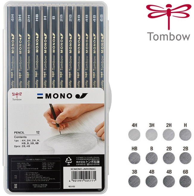 톰보 모노연필 J 12본 세트, (MONO J 12본), 1개