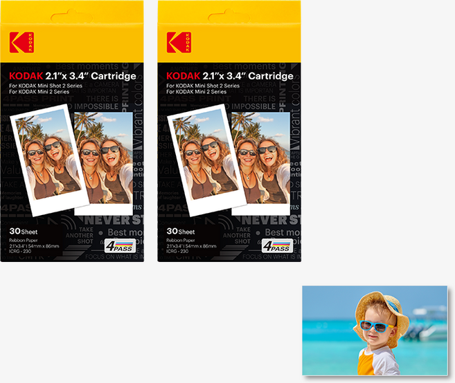 코닥 미니 미니샷전용 인치 카트리지 30P 60매, 코닥 미니2/미니샷2 2인치 30Px2 60매, 1개