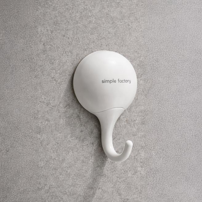 강력 흡착식 후크 무타공 걸이, 화이트, 1개