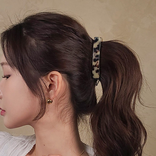 초콜리트쥬얼리 듀얼 셀룰로오스 프랑스핀 포니테일 헤어 볼륨 집게 바나나핀 - 4color