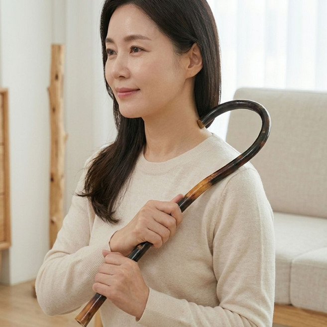 생활해랑 갈고리 안마기 지압봉 등 어깨 견갑골, 우드, 1개