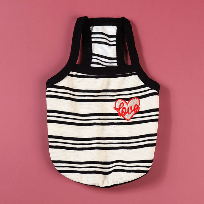 강아지 여름 나시티 나시 민소매 봄옷 여름옷 강아지옷 러브, 1개, TE079BL