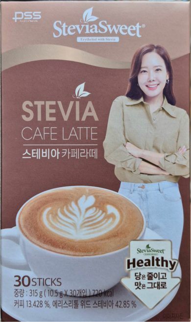 펄세스 스테비아 카페라떼, 315g, 1개, 30개입, 10.5g