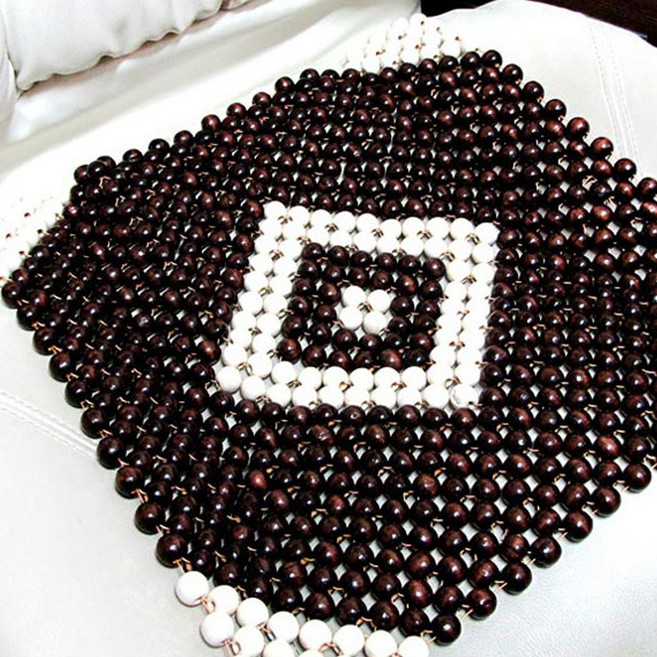 모터한 천연 나무구슬 여름방석 1P 자동차 사무실 학생 지압 방석, 1개