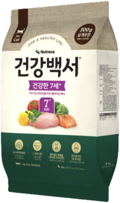건강백서 캣 건강한 7세+ 기능성 사료, 1개, 6kg, 혼합맛