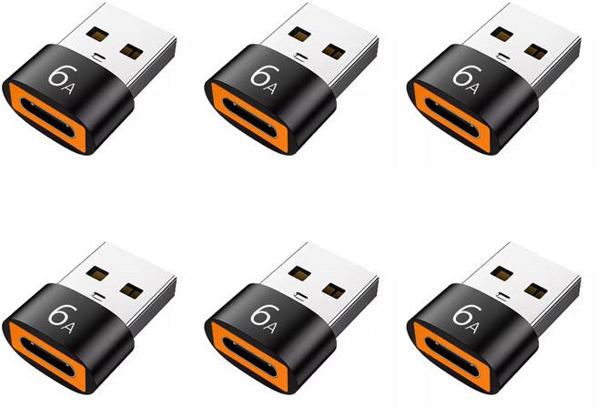 블레이즈 USB C TO A 젠더 120W 6A C타입 변환젠더, 6개 셋트, 1개