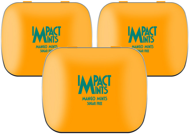 임팩트 민트 캔디 망고 독일 무설탕 금연 사탕, 14g, 3개