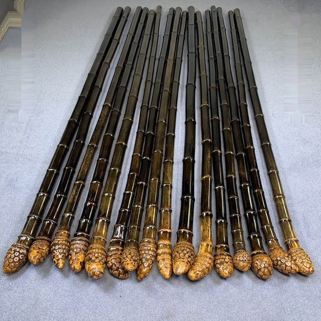 튼튼한 대나무 지팡이 노인 할머니 도사 스님 불량버전 경량 목발 2.0 3.0cm, 1개, 2.5cm 두께 1.2m 퍼플 대나무 지팡이