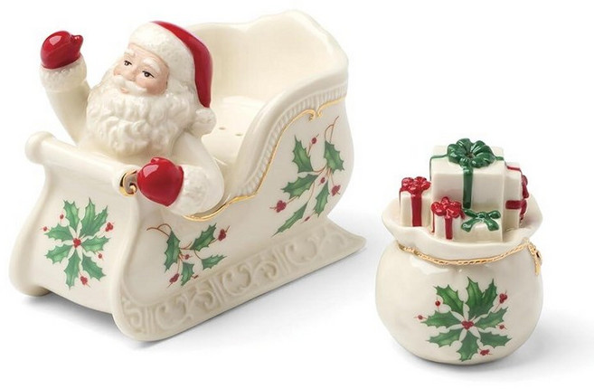 레녹스 897754 홀리데이 피규어 소금과 후추 세트 크리스마스 접시 축제 서빙웨어 2725975