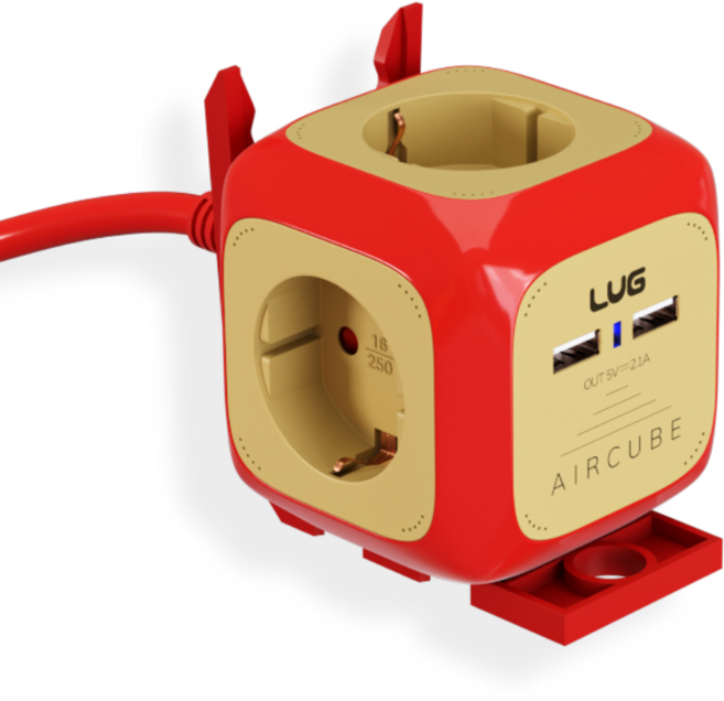 에어큐브 usb 2포트 납작 멀티탭, 3m, 아이언, 1개