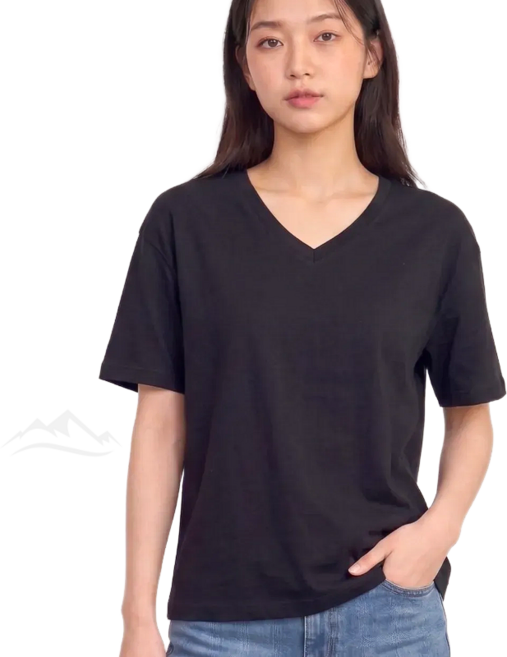 하루랩 여성 브이넥 반팔티 티셔츠 v넥 반팔