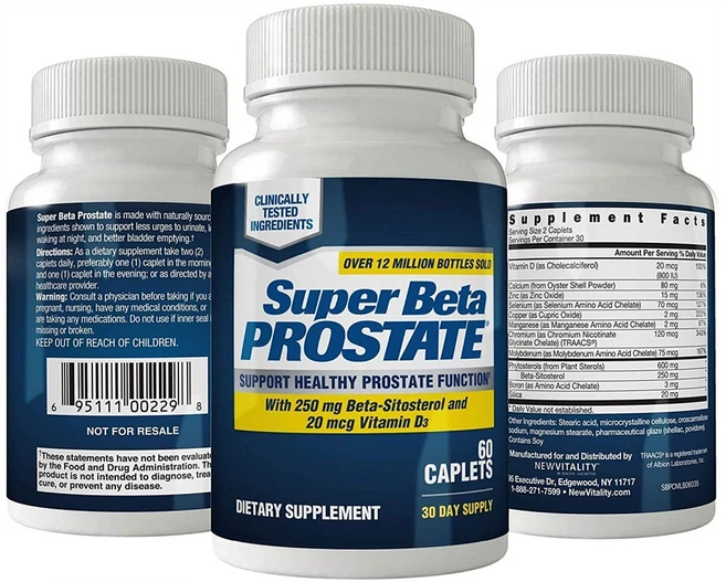 New Vitality Super Beta Prostate Supplement for Men 뉴 바이탈리티 수퍼 베타 프로스테이트 60캡슐, 1개, 1, 60정 - 쿠팡