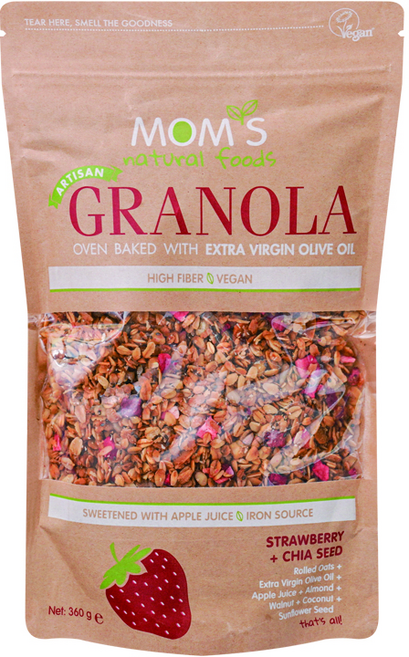 맘스내추럴 수제 그래놀라 스트로베리 치아씨드, 1개, 360g