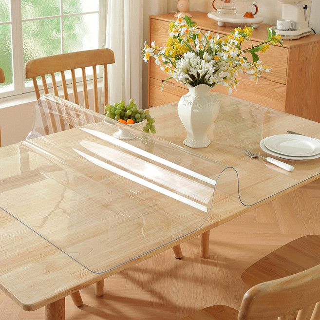 PVC 모서리 라운딩 매트 에코매트 투명 탁자 매트, 1개, 80cm x 140cm x 1mm