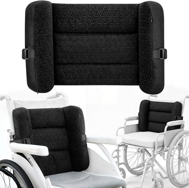 휠체어 등받이 쿠션 압력 완화 측면 지지 패드 사무실 의자 등받이용 리클라이너 요추 베개에 대한 Fiwochic, 1