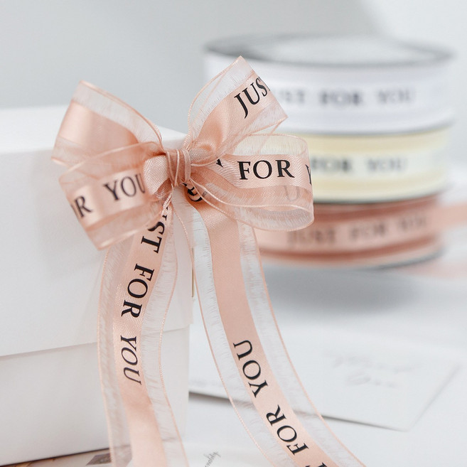 리본끈 레이스 쉬폰 리본 부자재 포장끈 꽃다발 선물 포장 36m, 길이 36m x 폭2.5cm, 리본끈 연핑크