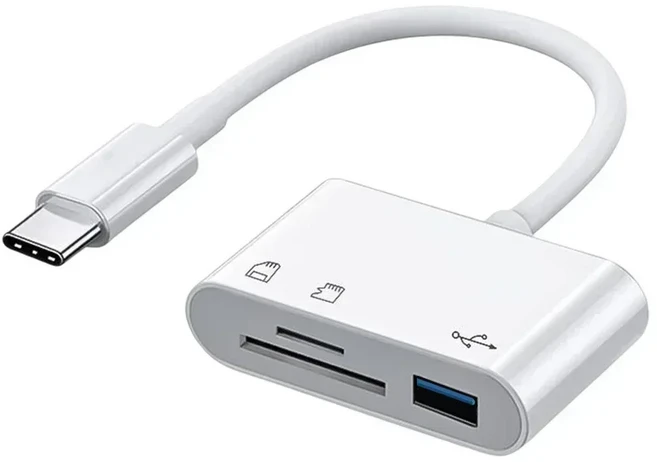 USB C타입 OTG 변환기 TF CF SD 메모리 카드 리더 Sim 어댑터 맥북 노트북 삼성 샤오미 3 in 1, 02 3 in 1-White